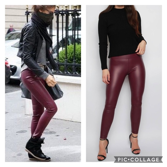 faux leather leggings 3 colors - Picture 5 of 11